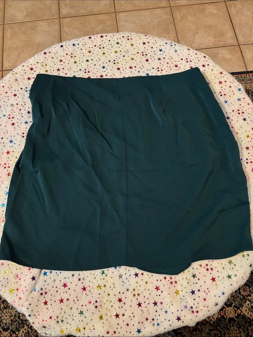 NWOT Asymmetrical dark green Wrap Skirt with Side Knot Detail